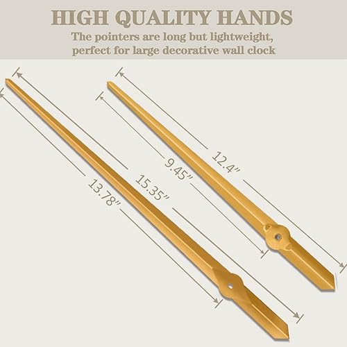 Miniatura 6 de VANGOLD Reloj de pared DIY Manos Reloj Puntero Reparación Pieza de repuesto (negro)