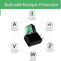 Vista 7 de Cable de carga de pared micro USB de 5 V, adaptador de alimentación de CA a CC con cable de alimentación de 9.8 ft de 10 pies para cámara