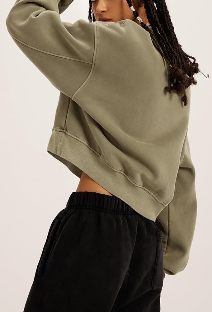 ＜H＞HEAVY SWEAT CROPPED PULLOVER/スウェット HF16 - Heavy Fleece Cropped Zip-Up Hoodie (Piece Dye) – Los