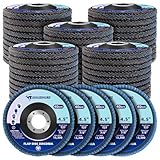 50 Pack Flap Discs 4 1/2' x 7/8' for Angle Grinder, 40 Grit T27 Flap Sanding Discs, 4 1/2 Inch Grinding Wheels, Zirconia Grinding Discs for Metal, Wood, and Stainless Steel Finishing