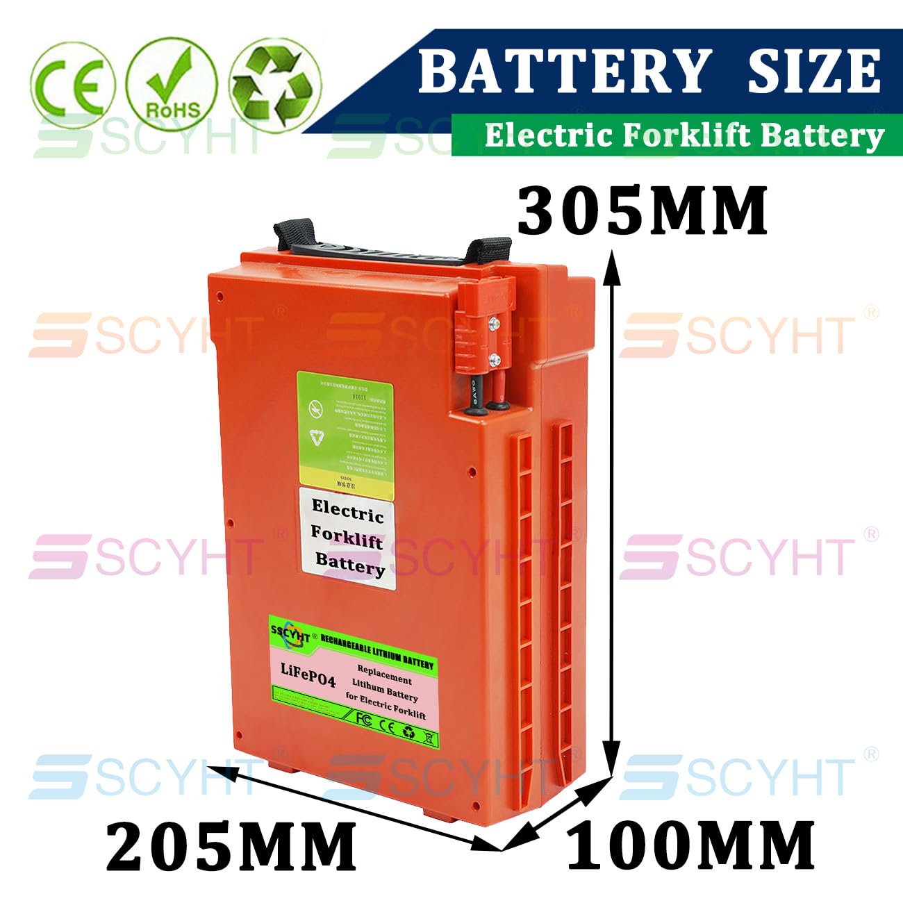 Batteria transpallet elettrico 24V 48V Batteria al litio per transpallet elettrico CBD20YLi Batterie ricaricabili per sollevatore telescopico con maniglia,48v20ah with charger