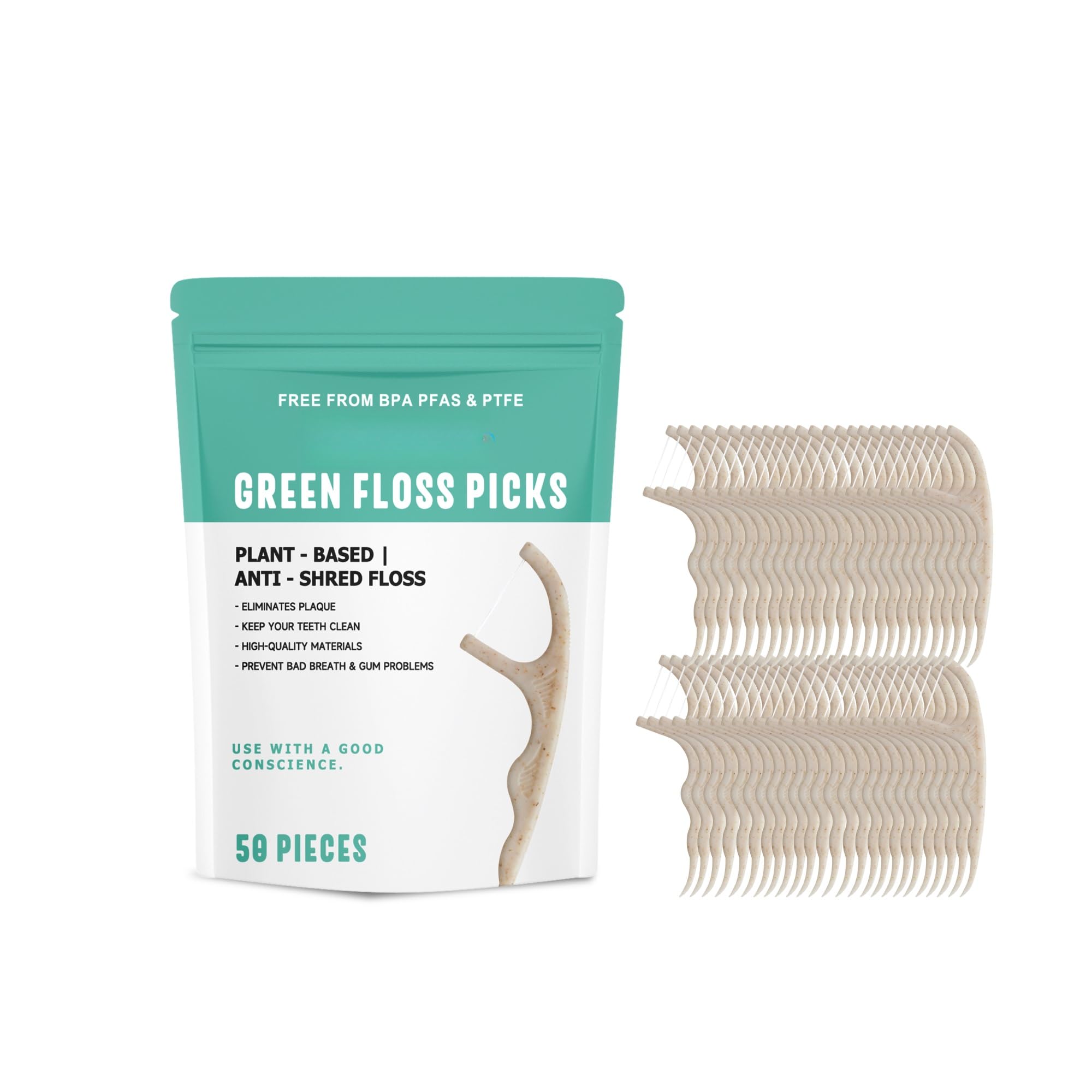 Soft-Tip Dental Floss Picks โ Gentle Gum Protection, Daily Teeth Cleaning & Plaque Removal Tool for Sensitive, 50 Count
