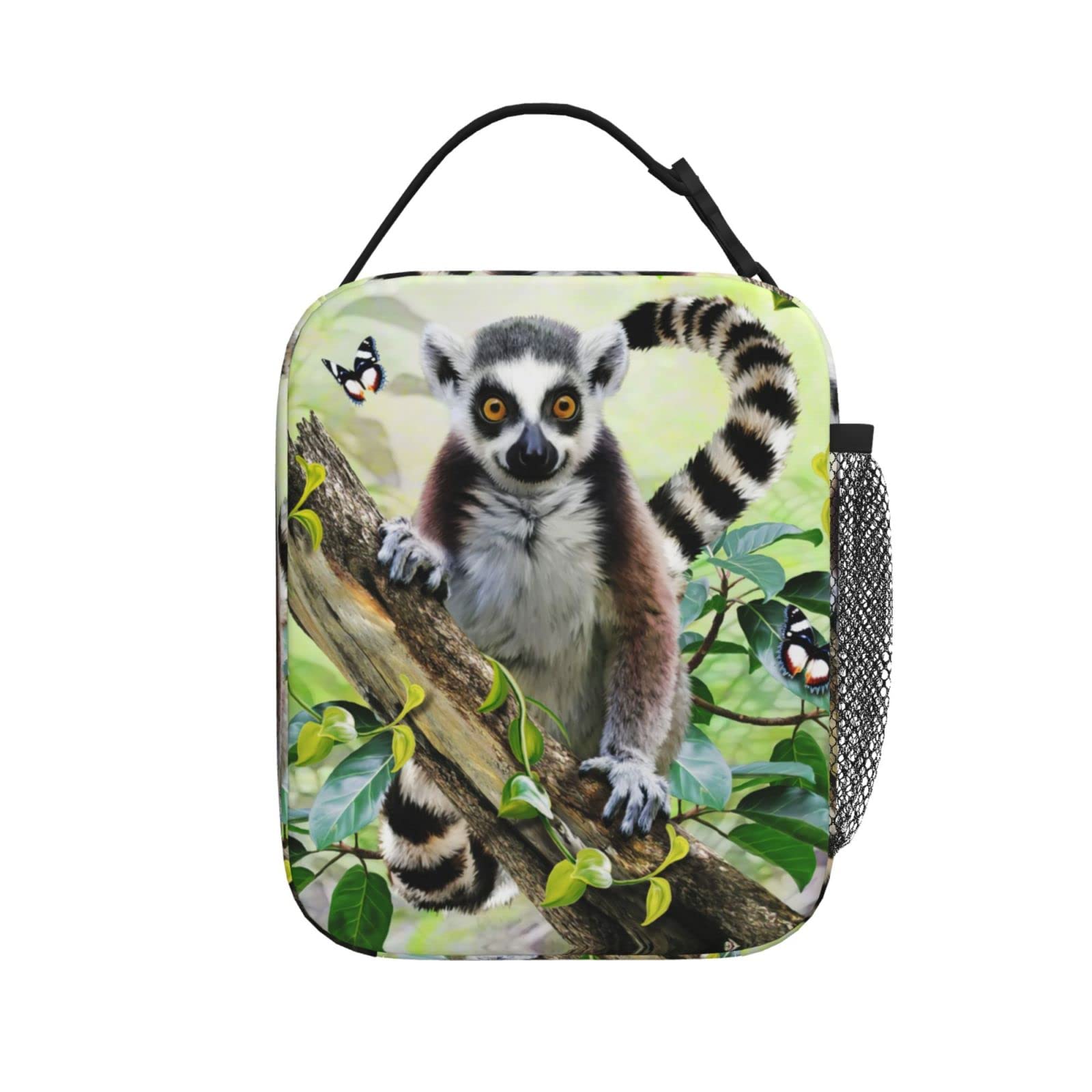 Lunch Box Reusable Insulation Lunch Bag Tree Lemur Ice Packs Containers Tote Handbag For Women Men Teens Girls