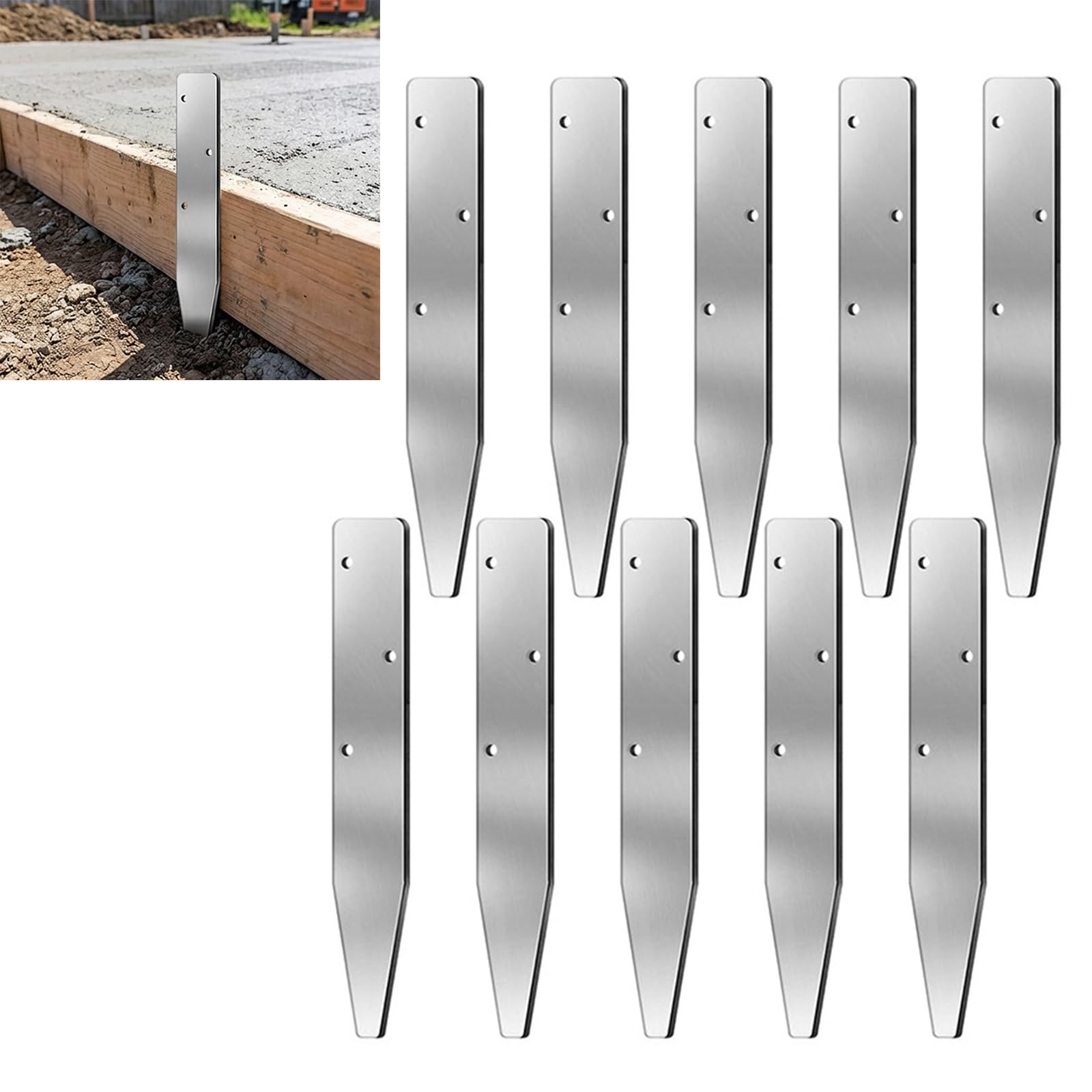 Wytrzymały stalowy słupek do formowania betonu z głowicą w kształcie litery V do projektów budowlanych i ogrodniczych. Wytrzymały metalowy palik z powłoką antykorozyjną i wstępnie