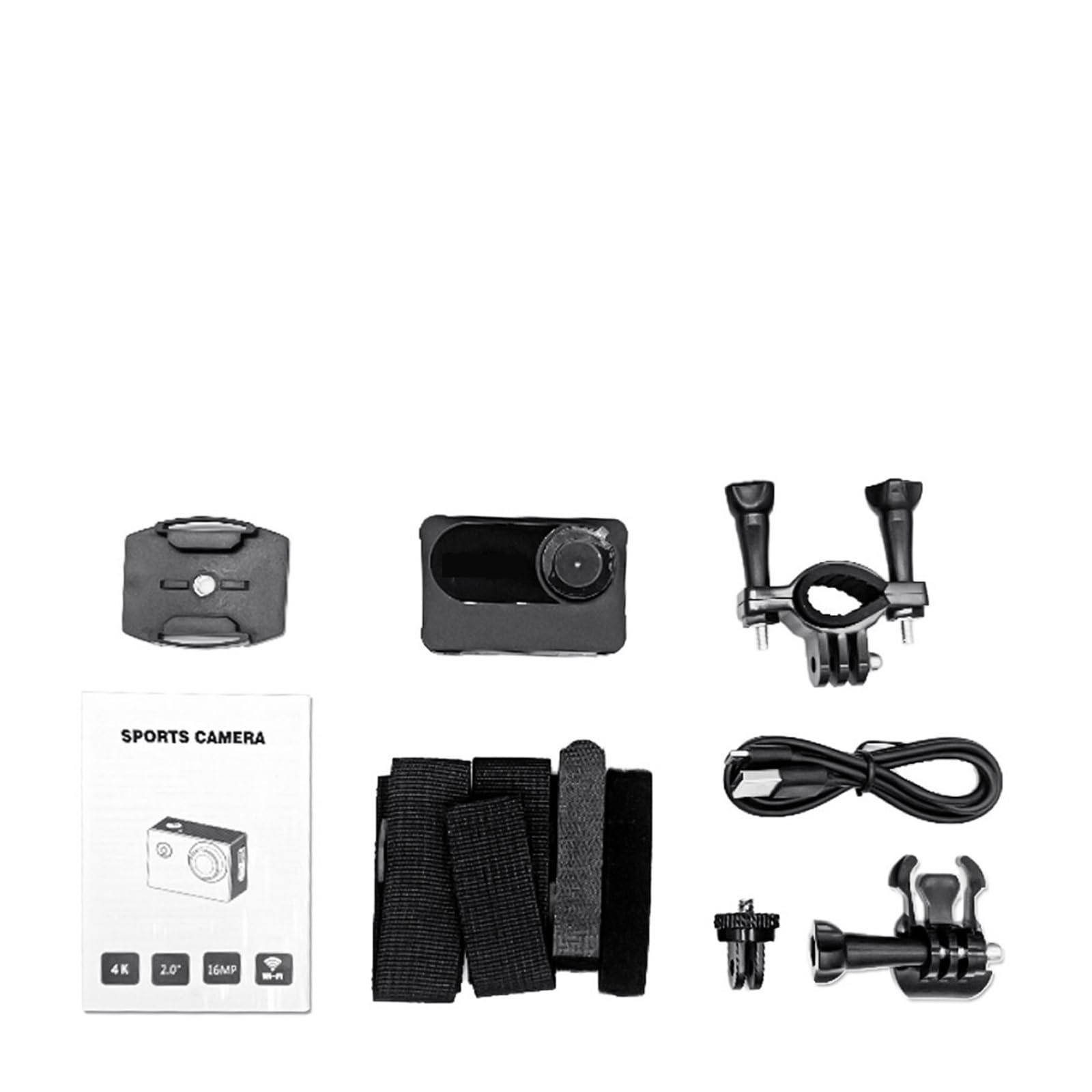 Action Camera Sport 2.0 inch Screen 10M Underwater Body Waterproof Helmet Registrazione Video Alta Risoluzione(No SD Card)
