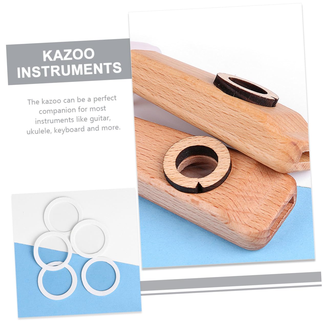Hemobllo Kazoo Profesional de Madera Pulida Compacto y Portátil Instrumento Fácil de Tocar para Acompañar Guitarra Ukelele Violín y Piano para Iniciación Musical y Entretenimiento