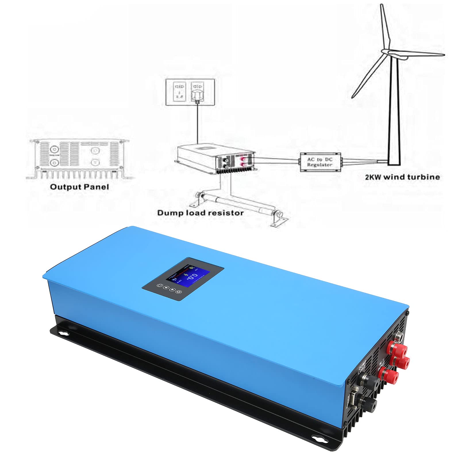 Inverter per Turbine eoliche, Inverter con connettore a Rete da 220 V per Uso Domestico(con LIMTER Senza WiFi)