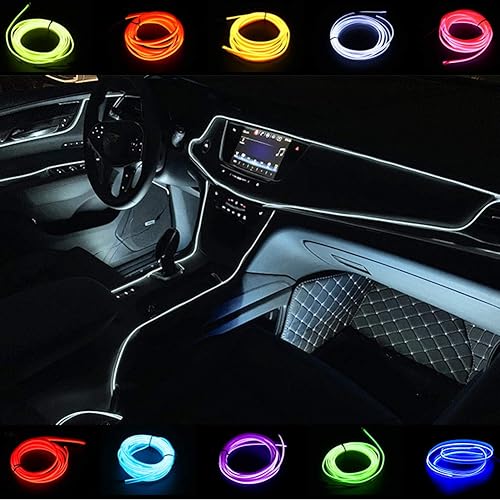 ABALDI Kit de luces de neón de 9.8 ft, para decoración de coche, luces de neón para debajo del salpicadero, luces interiores de coche, luces de neón