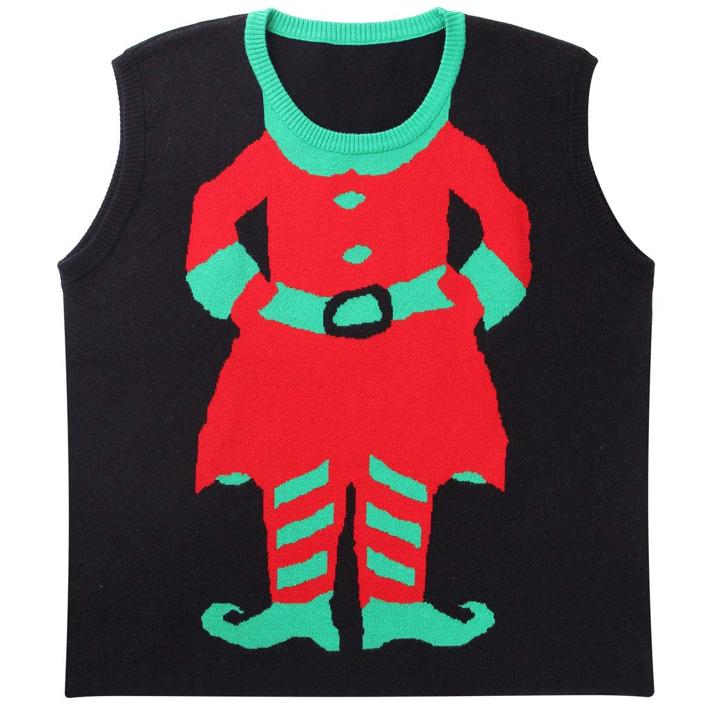 Unisex Ugly Christmas Sweater, Plus Size Knit Vest Adult Sleeveless Coupls Sweaters