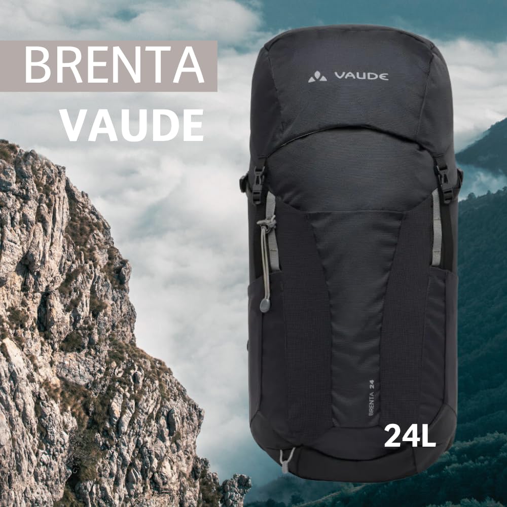 VAUDE Plecak turystyczny dla kobiet i mężczyzn, 24 litry, wentylacja Aeroflex 3D, z paskiem na ramię ErgoShape, pokrowcem przeciwdeszczowym i wykończeniem Eco Finish – na jednodniowe wycieczki