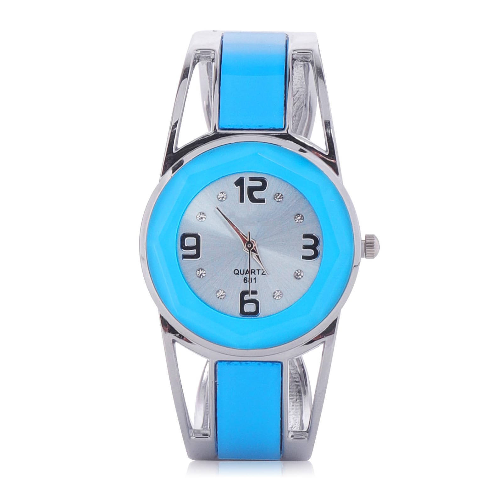 ele ELEOPTIONWomen Bangle Watch Bracelet Quartz with Rhinestone Round Dial Stainless Steel Band Cuff Watches with Womens Wrist Watch Box