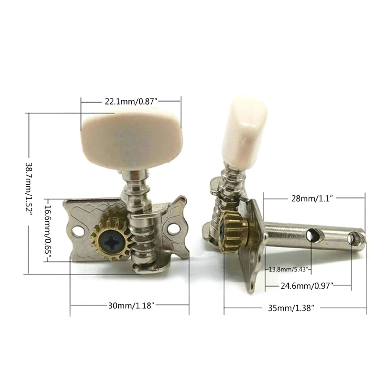 2pcs Tête De Machine De Guitare Classique Boutons Cordes De