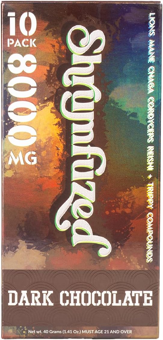 Shrumfuzed Shrumfuzed - Proprietary Nootropic Gummy 8000mg - Lion's Mane, Reishi, Chaga, and Cordycep Nootropic Mushroom Blend (10, Dark Chocolate)