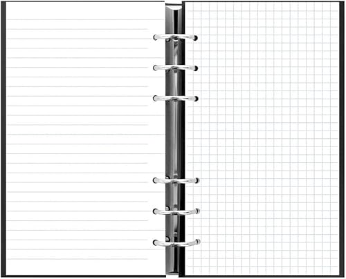 Miniatura 2 de Filofax Cuaderno de notas clásico recargable, negro, personal (6.75 x 3.75 pulgadas) a rayas, páginas de notas lisas y cuadrilares, planificador sin