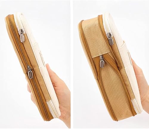 Miniatura 5 de Oyachic Estuche para lápices de gran capacidad, bolsa telescópica para lápices, con cremallera, rotuladores de lona, organización, bolsa de