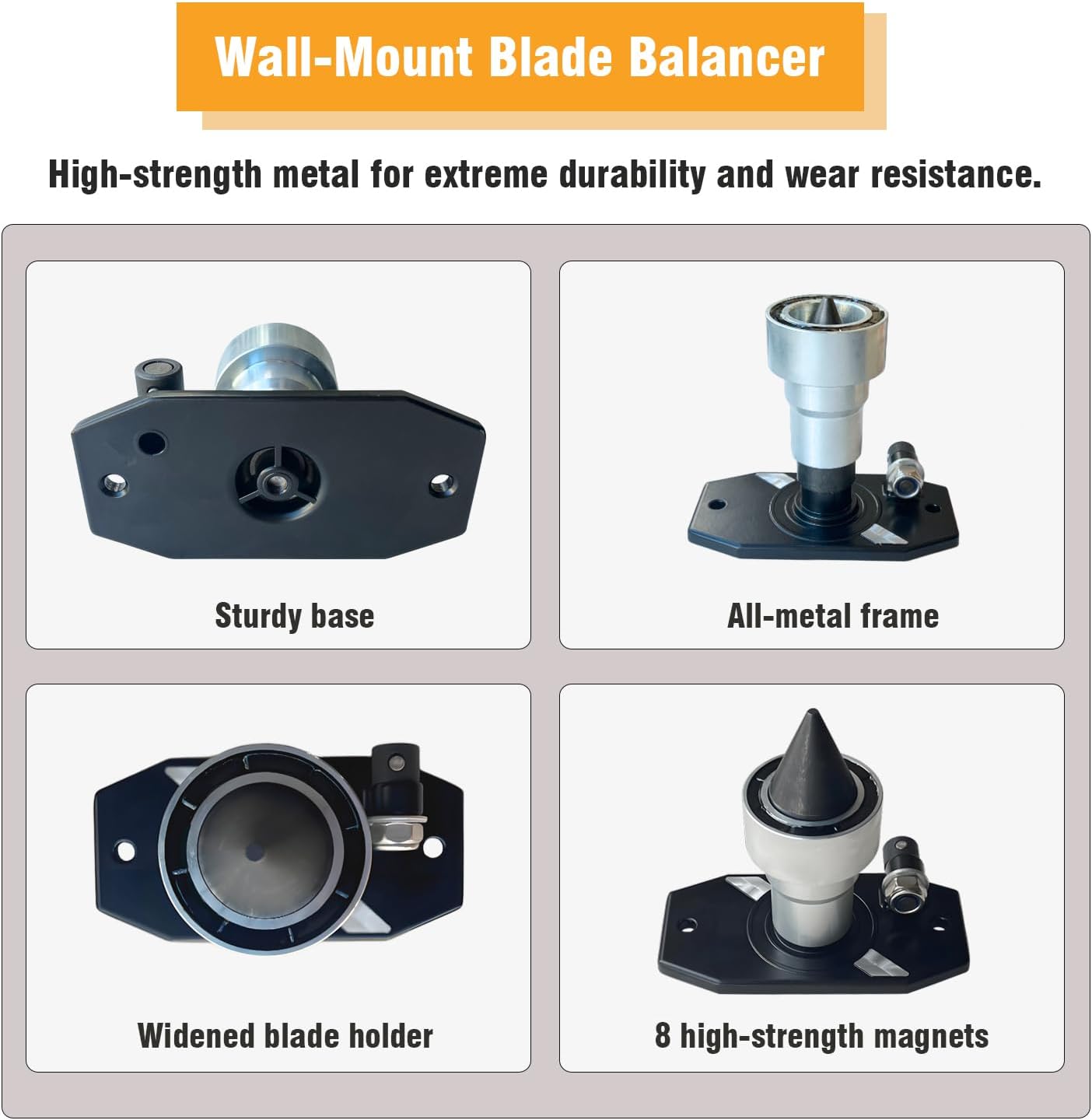750-087 Lawn Mower Blade Balancer - Professional Magnetic Wall-Mount Precision Tool Compatible with Magna-Matic MAG-1000, Fits Most Blades, Black