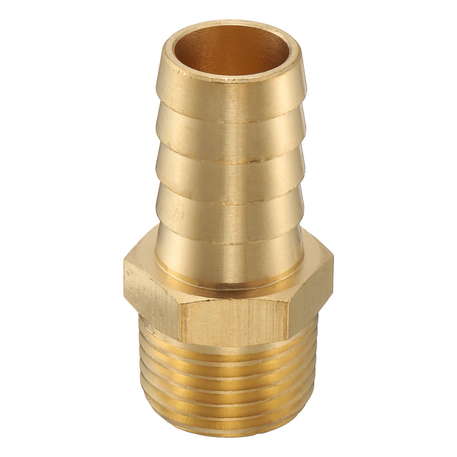sourcing map Brass Barbed Fitting 1/2" NPT Male to 5/8" Hose ID for Home Brew Pipe Fitting Direct Thread Tower Connector Durable Construction