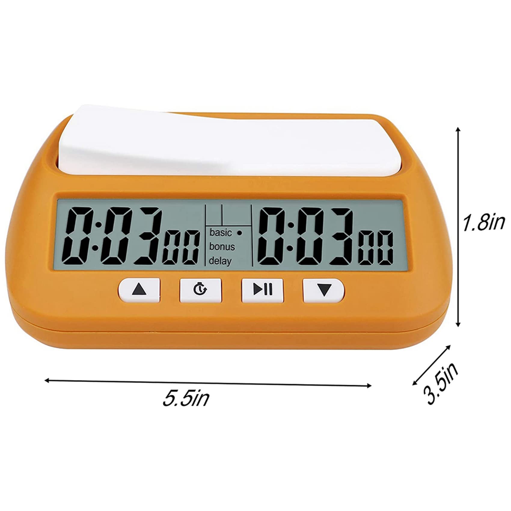 Speesy 4 relojes de ajedrez, temporizador digital de ajedrez y temporizador de , reloj profesional portátil multiusos 3 en 1, amarillo