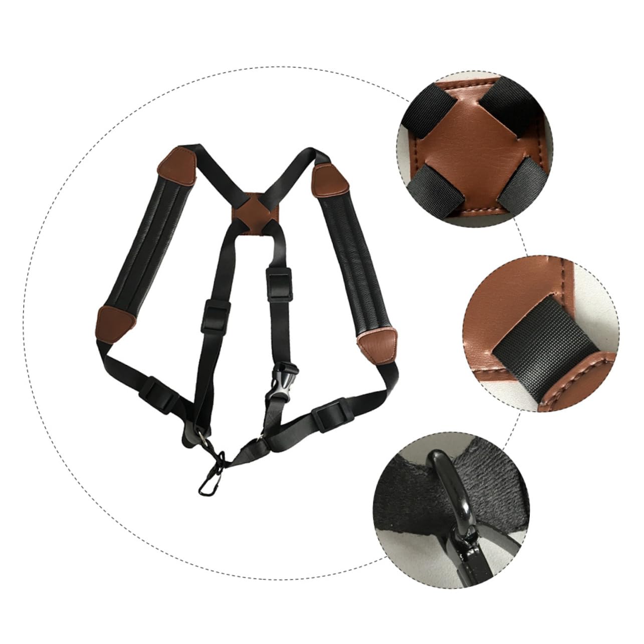 Abaodam 2pezzi Cintura Per Saxofono Con Doppia Spalla Comodo Per Adulto e Design Ergonomico Per Evitare Dolori Materiali Resistenti e Sicuri