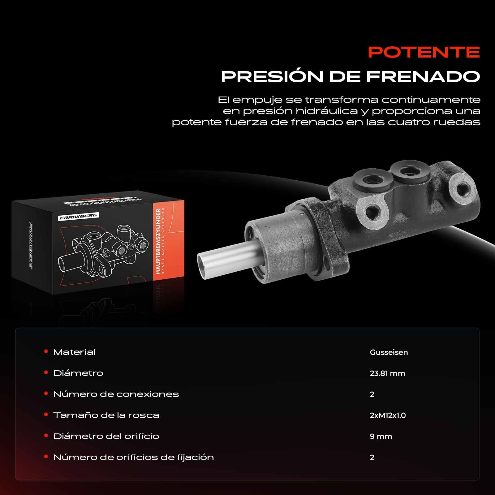 Frankberg Bomba de freno Compatible con Transporter IV Bus 70B 70C 70J 70K 7DB 7DC 7DJ 7DK 2.5L Galaxy WGR 2.3L Transporter IV Bus 70B 70C 70J 70K 7DB 7DC 7DJ 7DK 1.9L 7M0611019