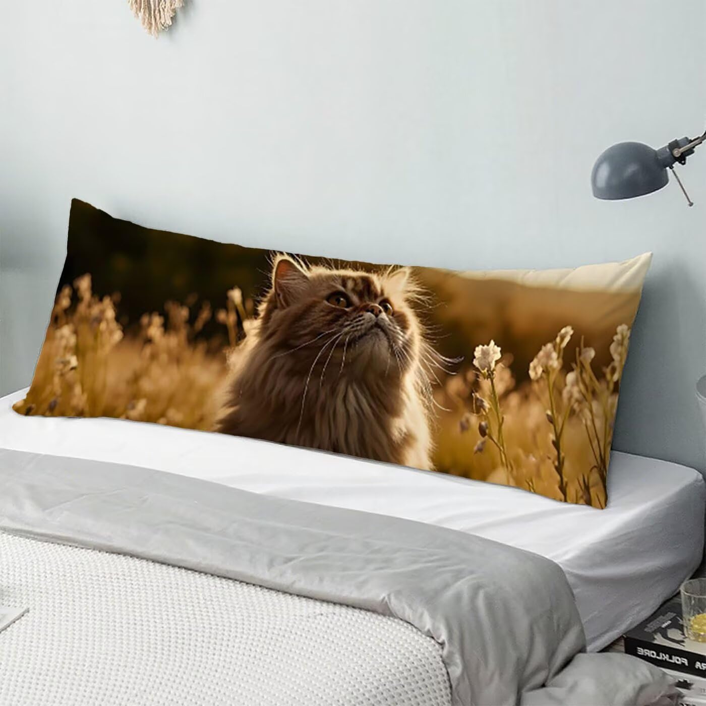 B-6644 poduszka do spania na boku, 60 x 180 cm, poszewka na poduszkę dla kota 60 x 180 cm, poduszka do spania na boku, lniana, oddychająca i miękka poduszka ciążowa, kwiat, do sypialni, salonu, na