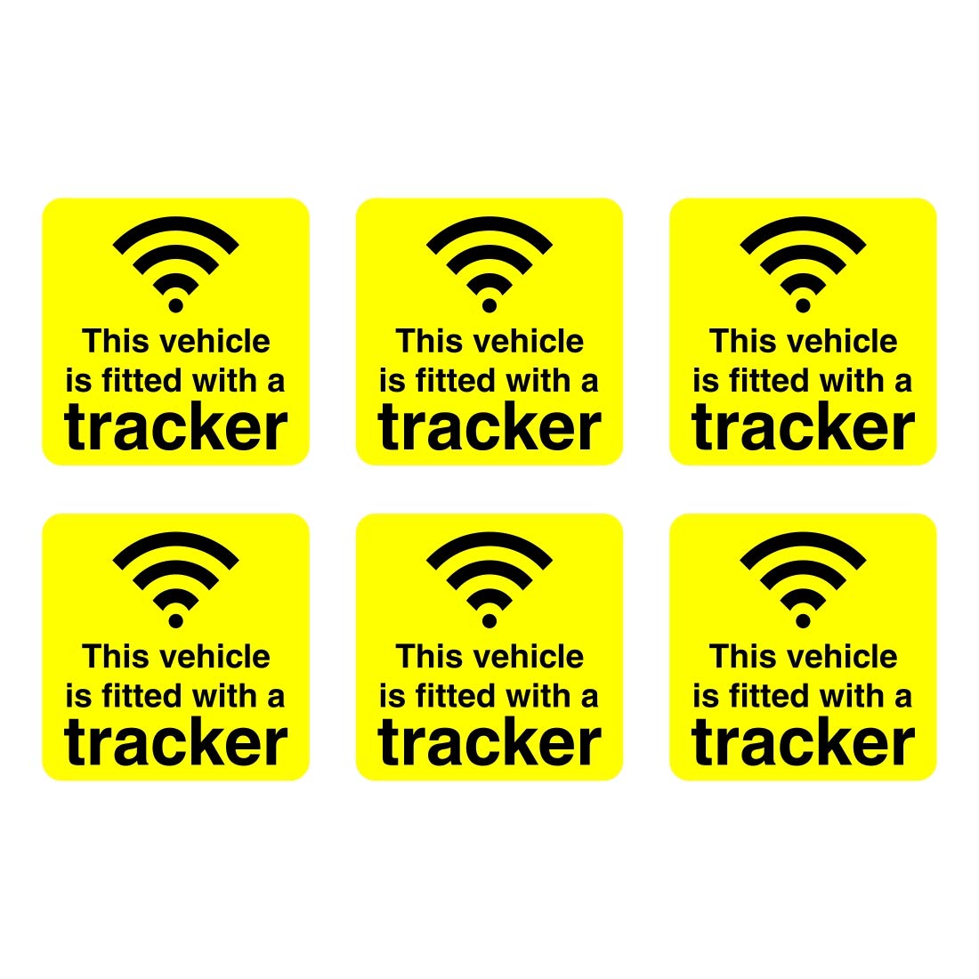 Buy Set of 6 Stickers This Vehicle is Fitted with a Tracker Sign