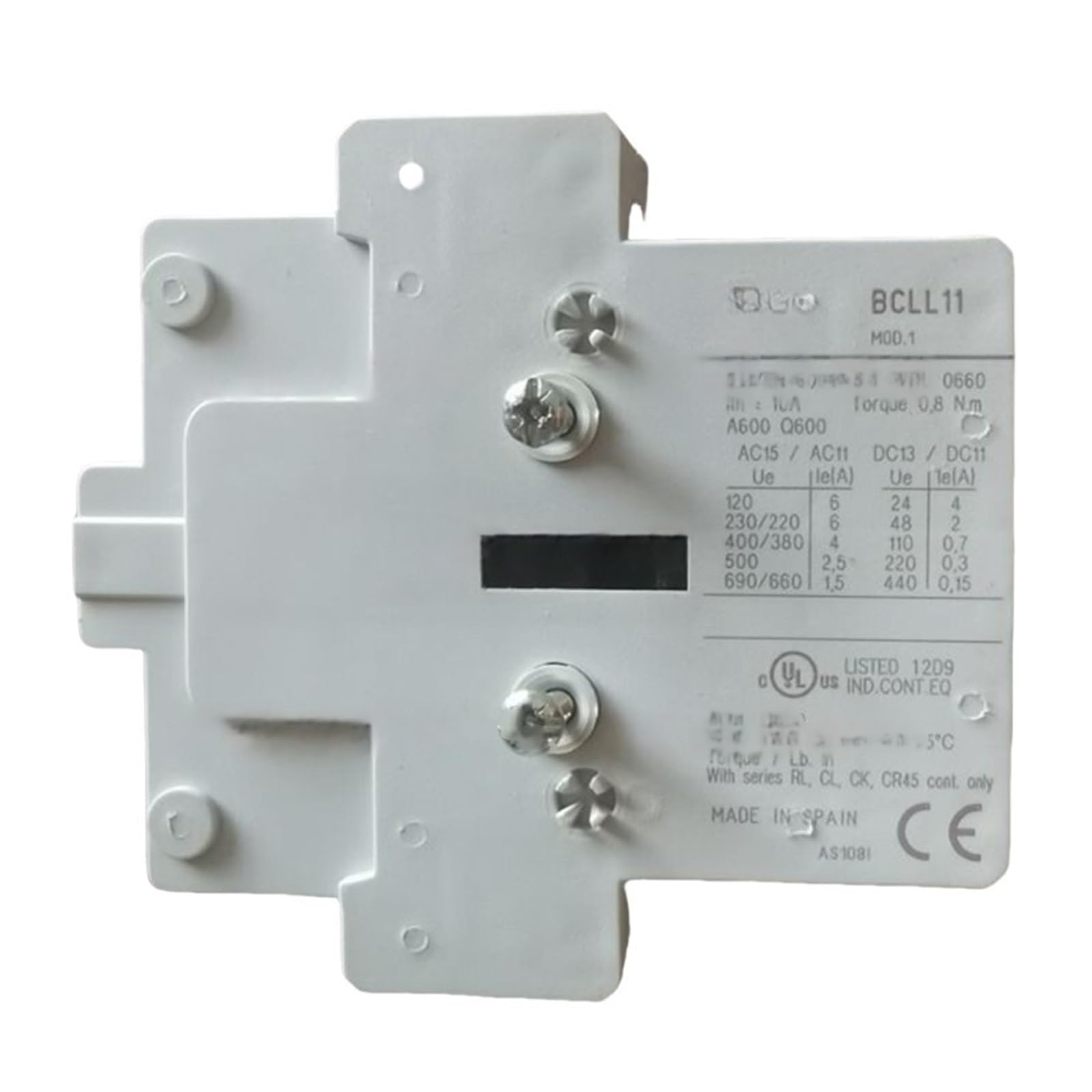 Vsppjyfg Bcll20/Brll20 Contactor One Open One Closed Auxiliary Contact Bcll11/Brll11 ()