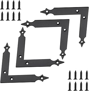 4Pcs Sliding Door Barn Door Decorative Corner Bracket Black Hardware Dec...