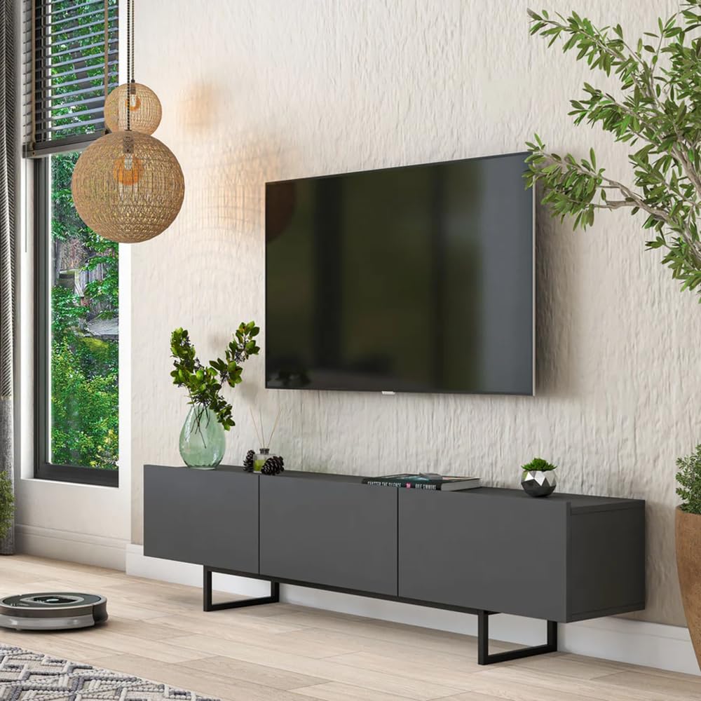 Home Canvas Nova Media Black TV Console Table