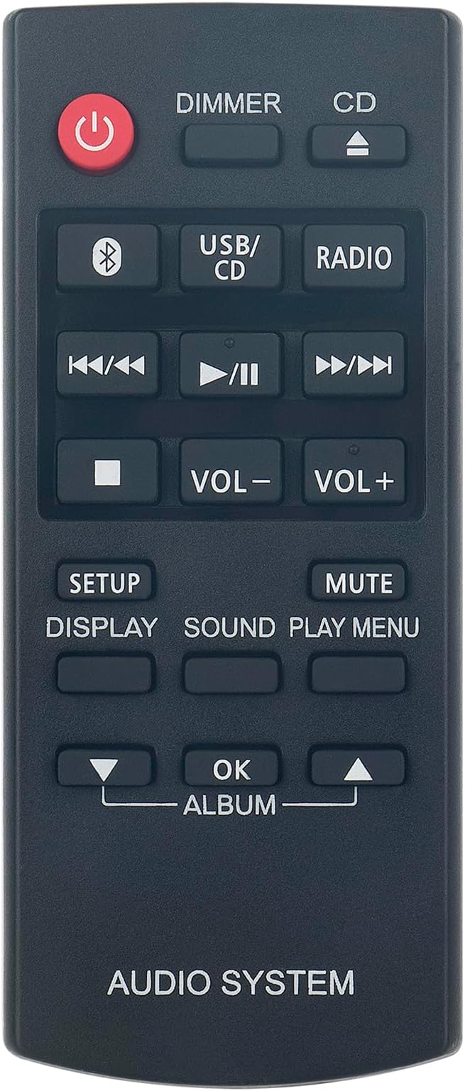 ALLIMITYN2QAYB000944 Replace Remote Control fit for Panasonic Stereo System SC-HC29 SC-HC295 SC-HC39 SC-HC39DBEWK SC-HC39EC-W SC-HC29EC-W SC-HC301EF-K SC-HC29EGK SC-HC397EGW SC-HC39EFK SC-HC29EF-K