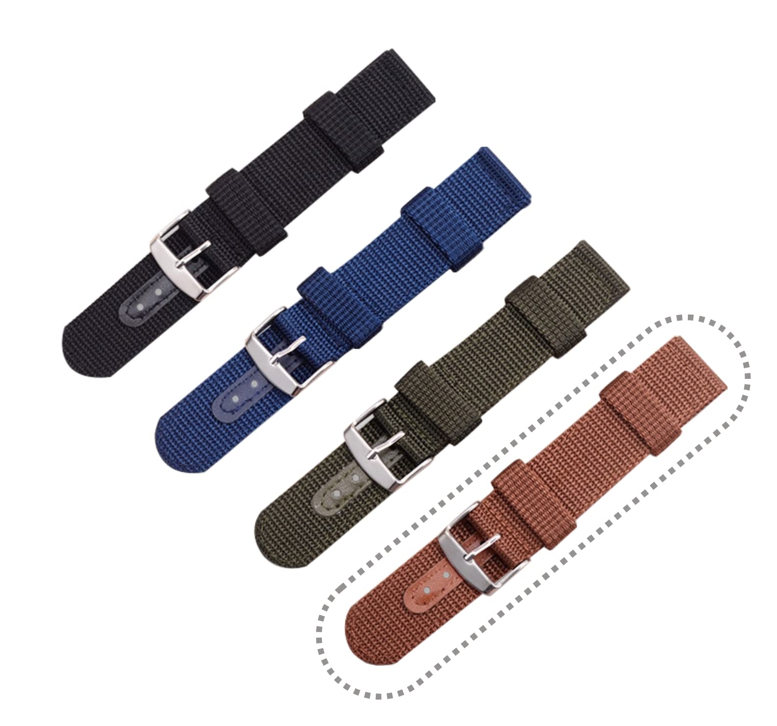 Vinanth Enterprises BROWN NYLON WATCH STRAP/BAND with STEEL BUCKLE (Size: 22mm) (B08SKWXZR6) Amazon Price History, Amazon Price Tracker