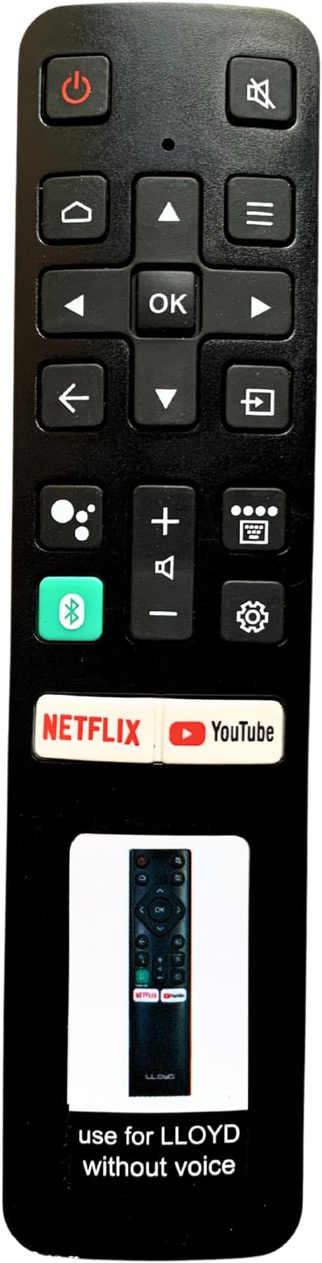 Television Remote Compatible for Lloyd BT LED/LCD TV Remote Control (Please Check All The Keys Properly Before Placing Order) | RM-54 | Black