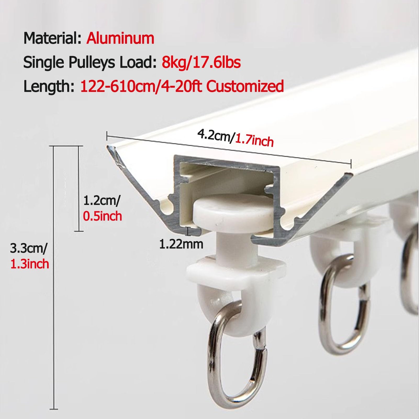 Rail Rideaux Forme En V Simple Tringles À Rideaux Montage Au Plafond, Ultra-mince Très Résistants Ultra-minces Et Très Résistants Pour Le Salon Chambre À Coucher Séparateur De Pièce, Facile À Installe