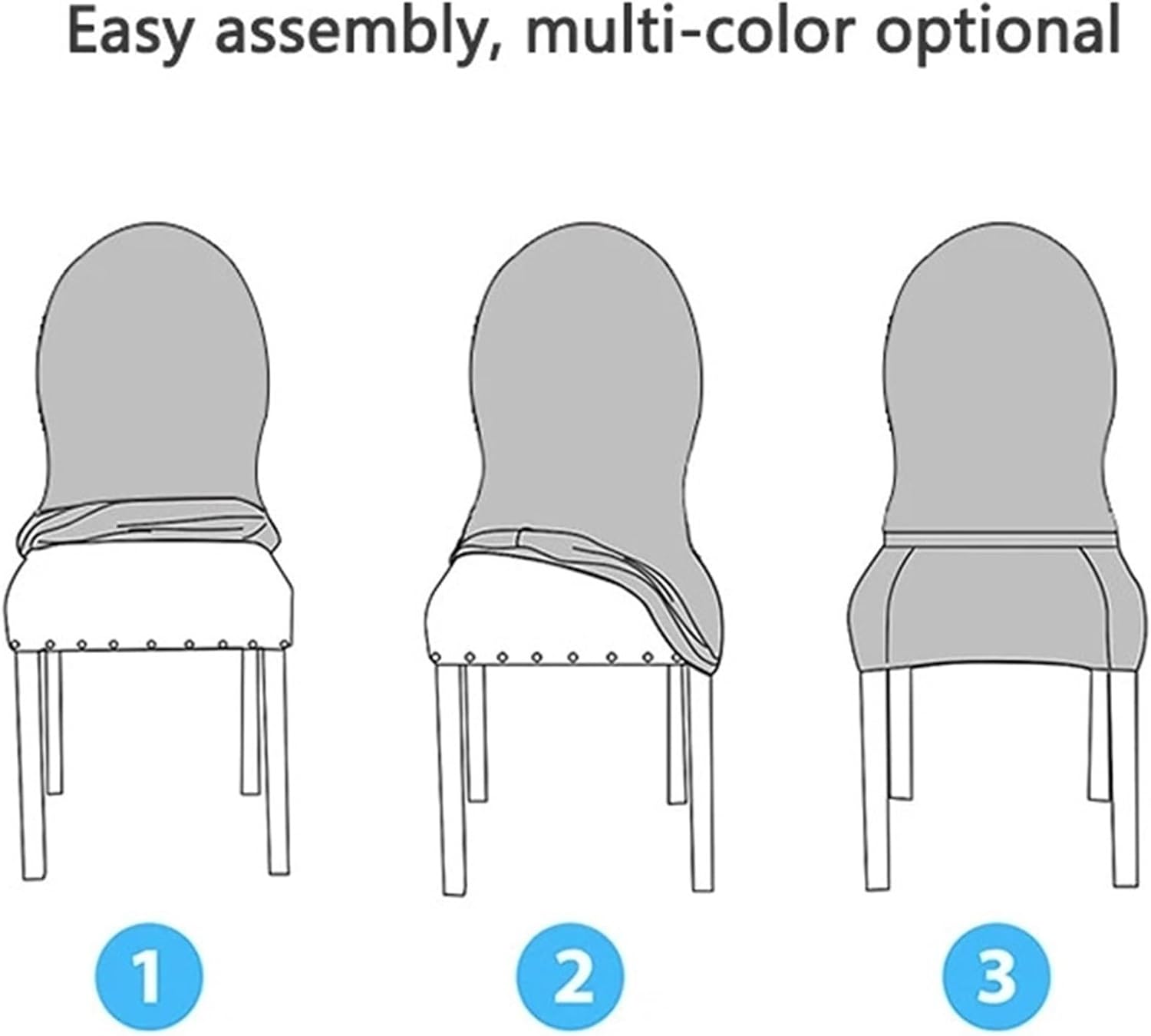 Round Back Dining Chair Slipcovers,Dining Chairs Slipcovers With Round Back，French Country Dining Chairs Cover Set Of 2/4, Vintage Chairs Cover With Curved Backrest For Dining Room Banquet Home Decor(