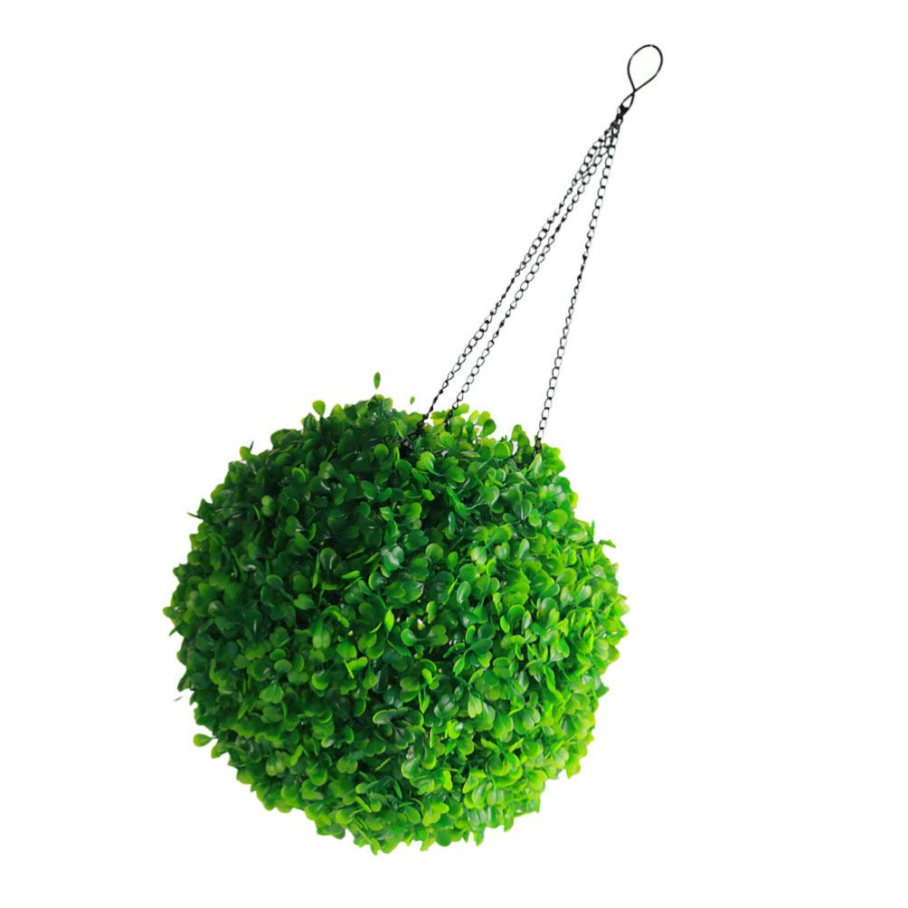 Cabilock Hanging Solar Lights Decorative LED Artificial Grass Topiary Ball Lights for Indoor Outdoor Home Office Patio Garden Yard Decor