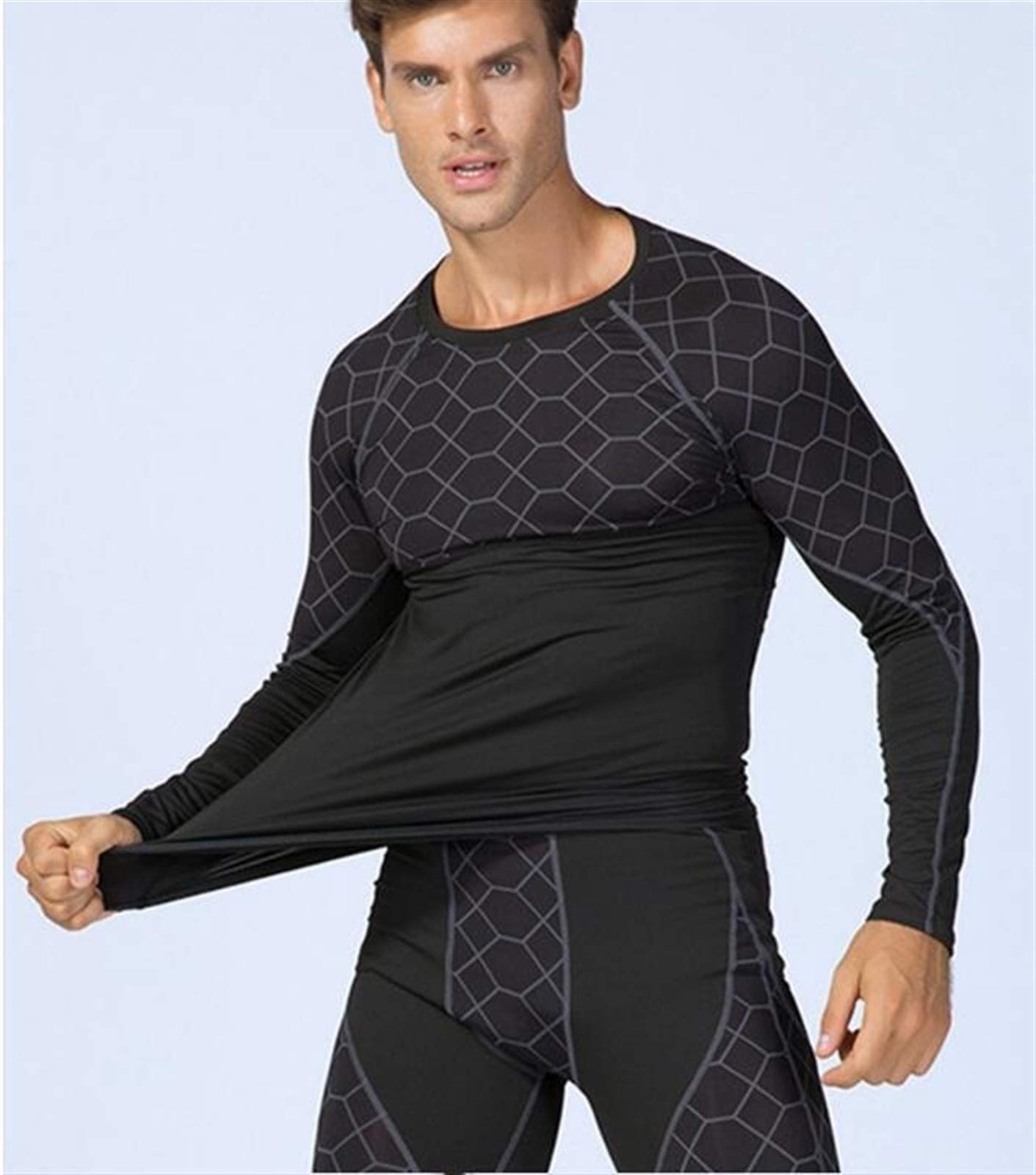 Inverno Biancheria Intima Termica Set Uomini Stretta Intimo Termico A Secco A Lungo Johns Rapida Stretch Uomo Maschio Leggings Cloth (Color : C5, Size : XL.)