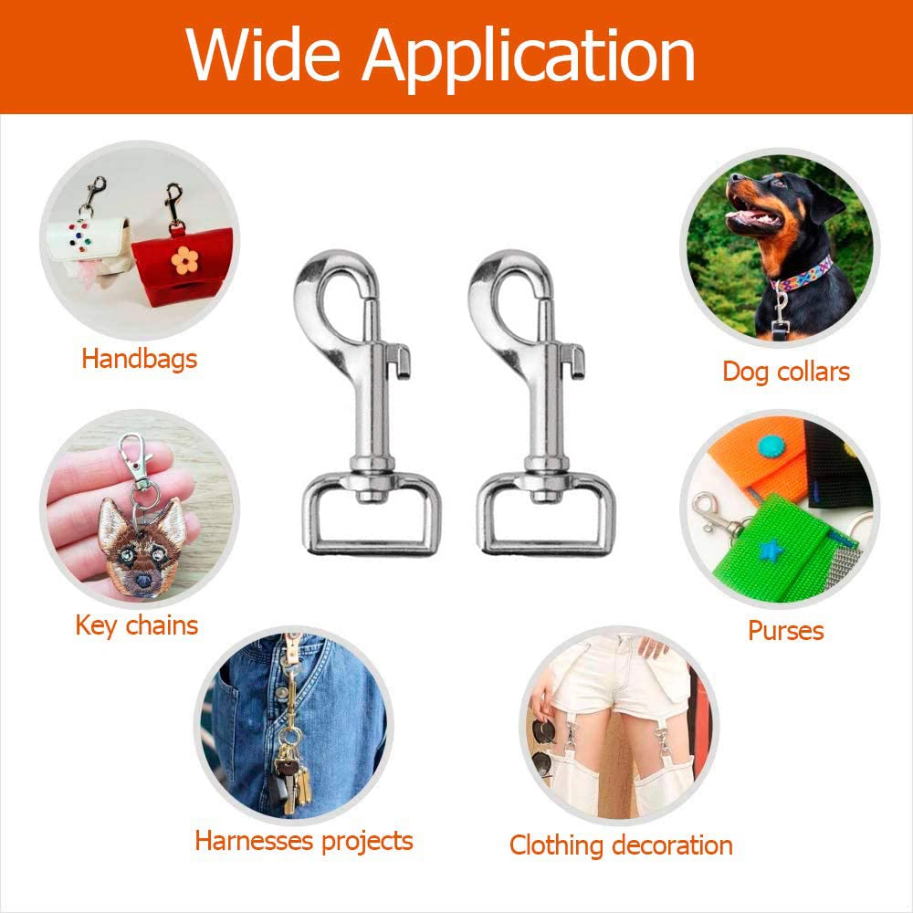 14 Moschettoni Girevoli Con Gancio - Lega Di Zinco, 65mm, Per Cani, Portachiavi, Attività Outdoor - Foto 6