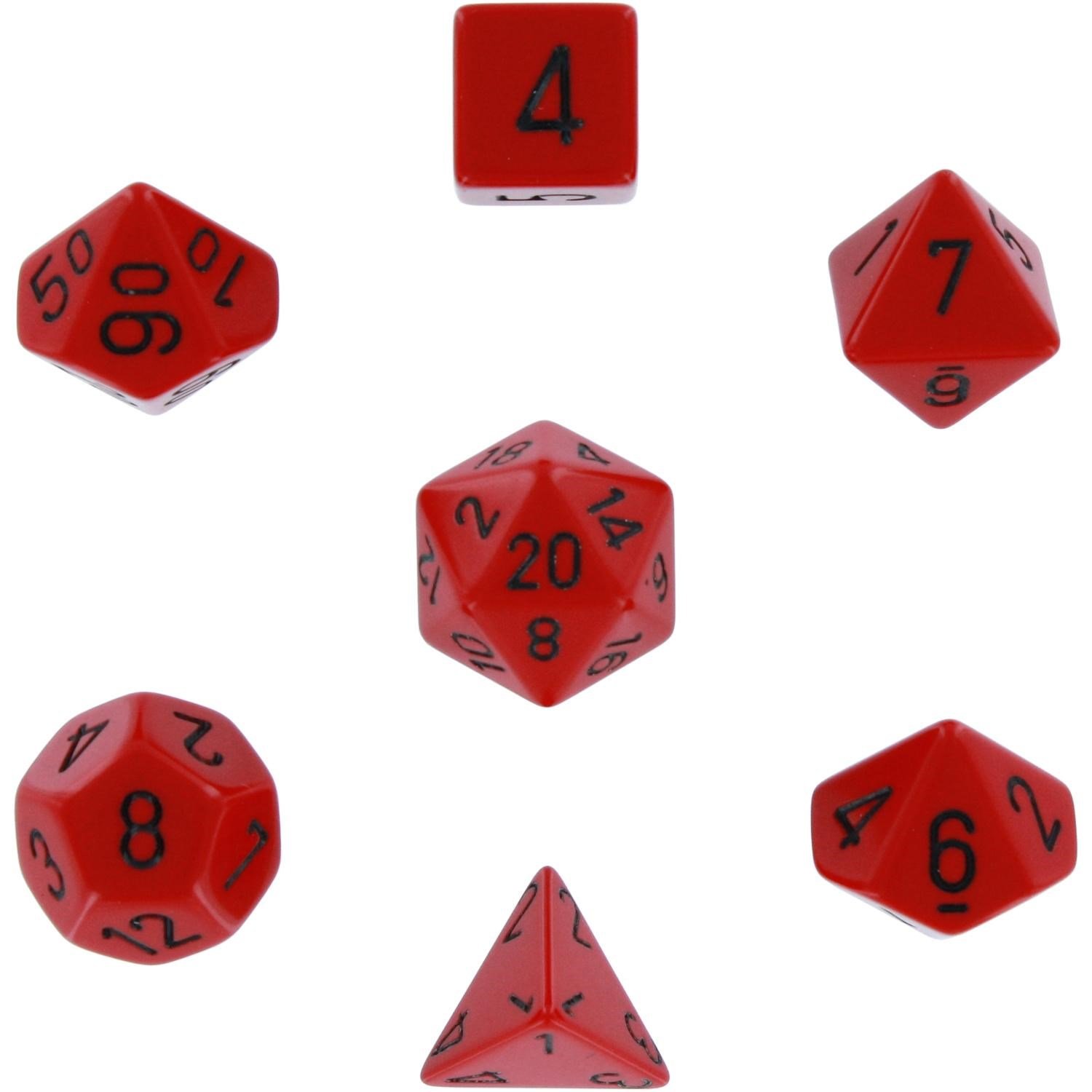 Polyhedral 7-Die Opaque Dice Set - Red with Black : Amazon.ca