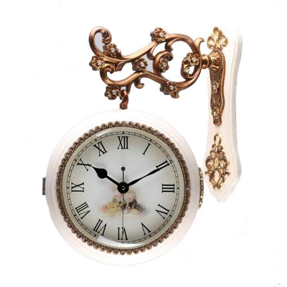 SaryEdge Vintage Double Sided Wall Clock Iron Metal Silent Quiet Grand Central Station Wall Clock Art Clock Decorative Double Faced Wall Clock 360 Degree Rotate Wall Clock,