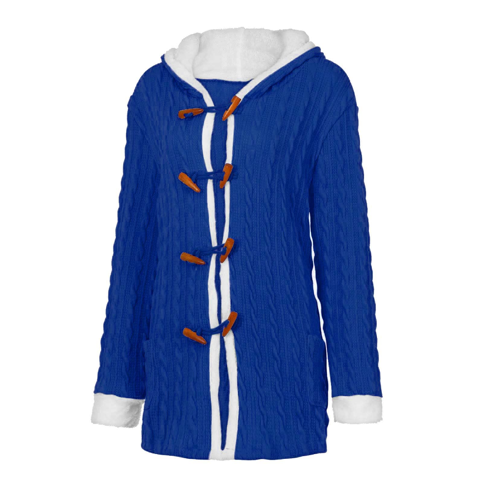 Frauen lässiger Strickknopf Langarm Dicke Cardigan mit Kleidung Schwarz Damen Damen Mantel Sommer