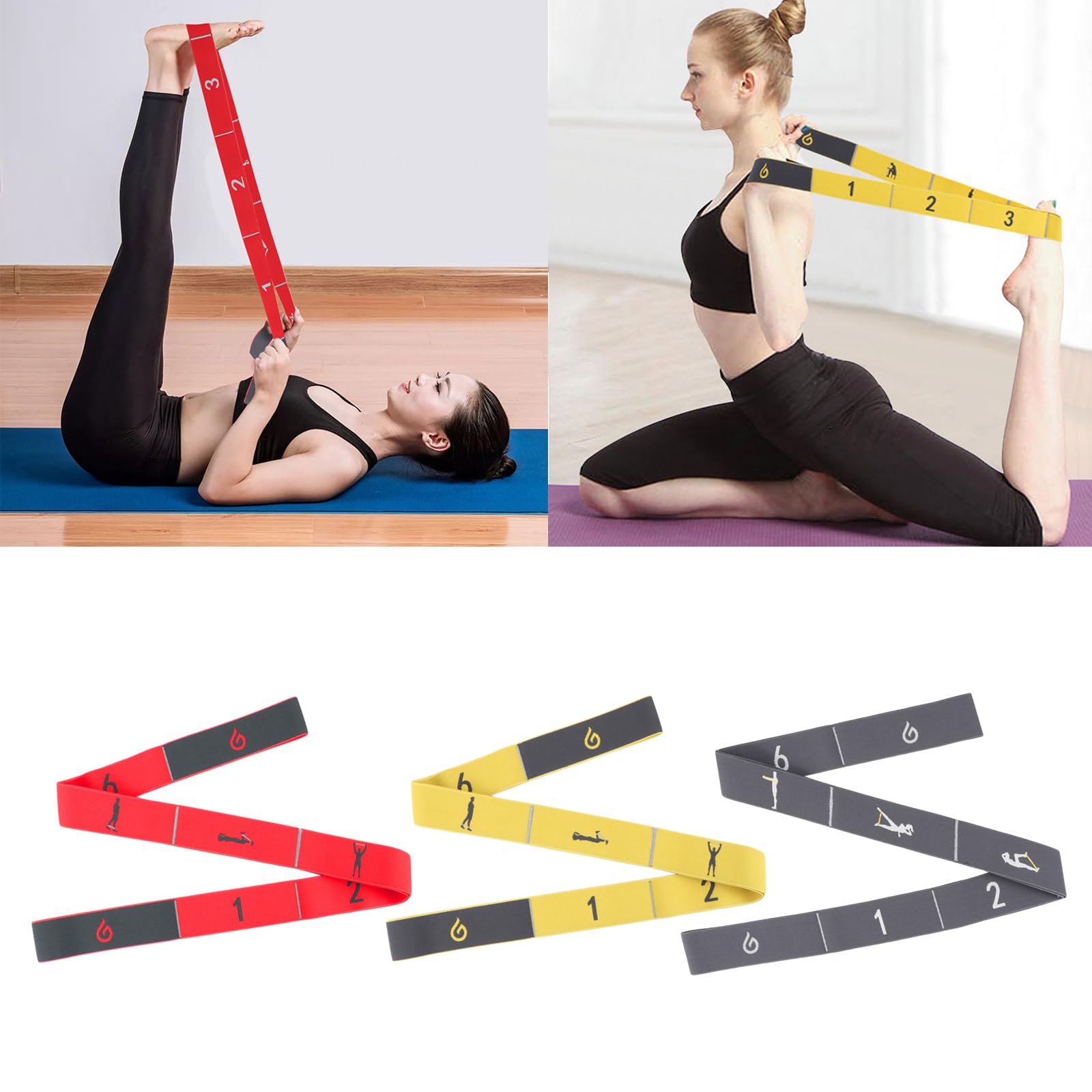 Cinghia Yoga Multiuso Con 8 Passanti - Viola Per Stretching E Flessibilità - Foto 9