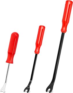 3Pcs Auto Fastener Remover Trim Rivet Removal Tool Kit for Car Door Panel Dashboard (Red)