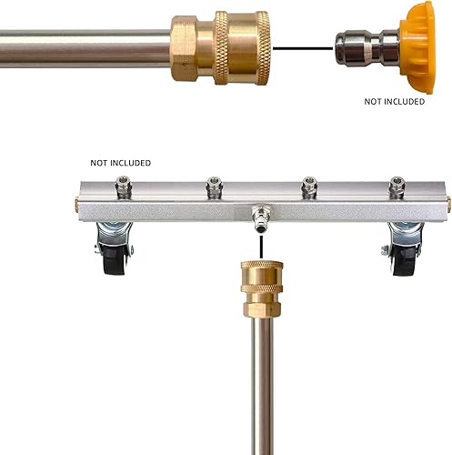 Miniatura 5 de MAVPAWIY Varita de extensión para lavadora a presión, acero inoxidable de 16 pulgadas, lanza de lavadora eléctrica de conexión rápida, paquete de 2