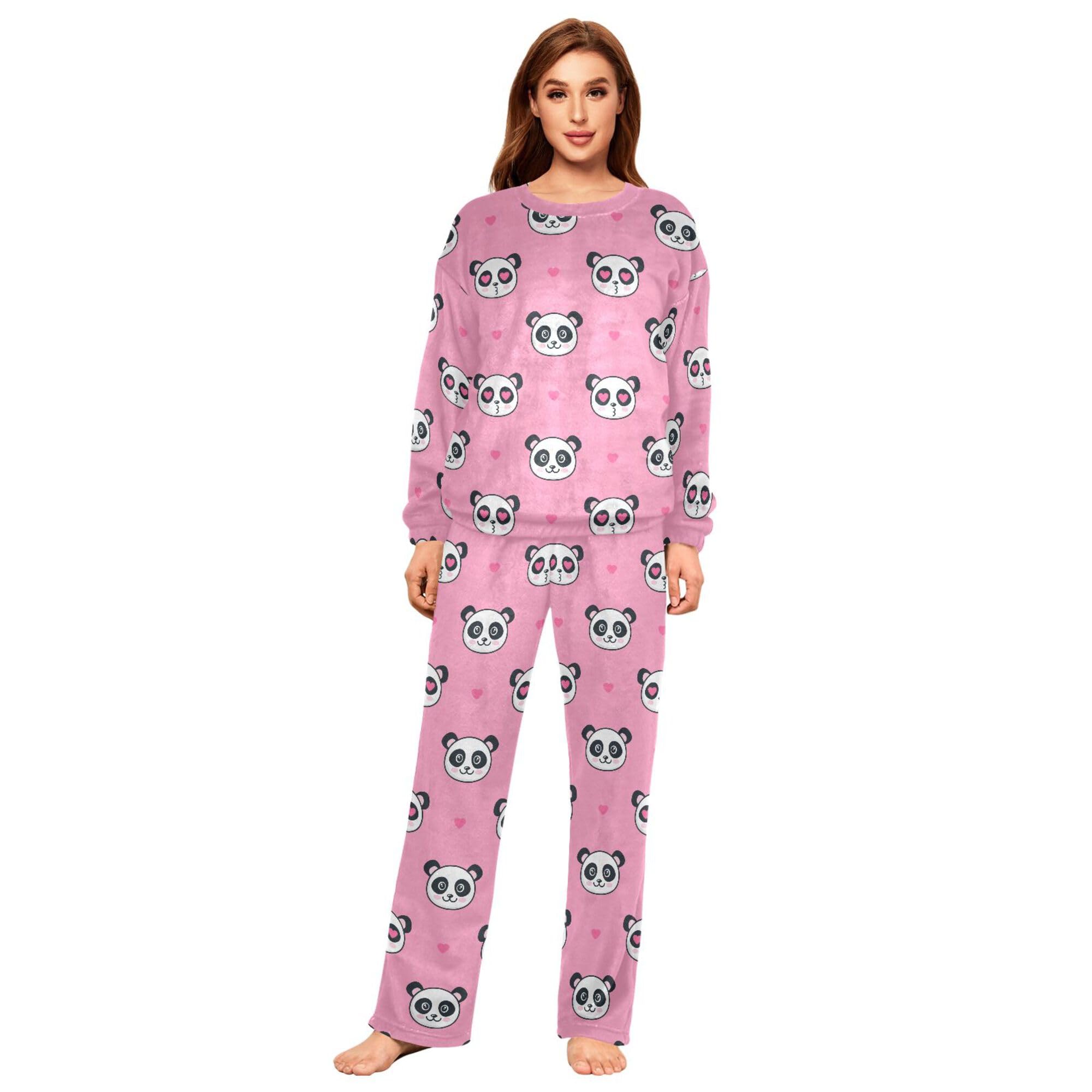 ALAZA Conjunto de pijama de forro polar para mujer, elegante gato, manga larga, ropa de dormir de dos piezas, ropa de dormir térmica, pijama súper suave, talla S