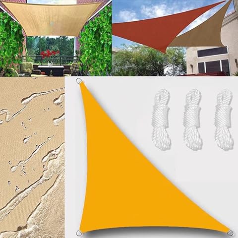 Sun Shade Sail Outdoor Waterproof Right triangle 2x2x2.8m Shade Sails Canopy UV Protection for Garden Patio Block With Rope Shade Sail Kit Mango Yellow Cover