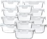 M MCIRCO 24-Piece Glass Food Storage Containers with Snap Locking Lids,Glass Meal Prep Containers Set - Airtight Lunch Containers, Microwave, Oven, Freezer and Dishwasher