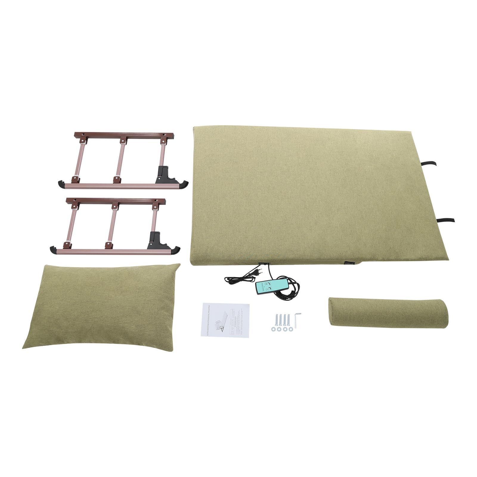 Dossier de lit électrique réglable 120 x 75 cm avec fonction de levage, télécommande, angle de levage 2 à 80°, avec coussin amovible, pour personnes âgées, 50 W, 300 kg