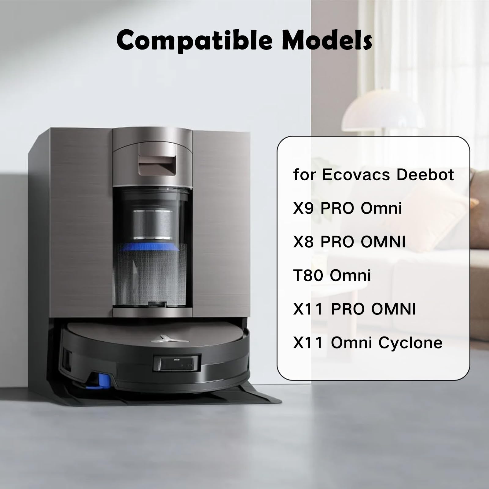 VIEWALL Rullo Tergicristallo per ECOVACS DEEBOT T80 Omni / X9 Pro Omni / X8 Pro Omni / X11 Pro Omni, 2 Pezzi Mocio Intercambiabile