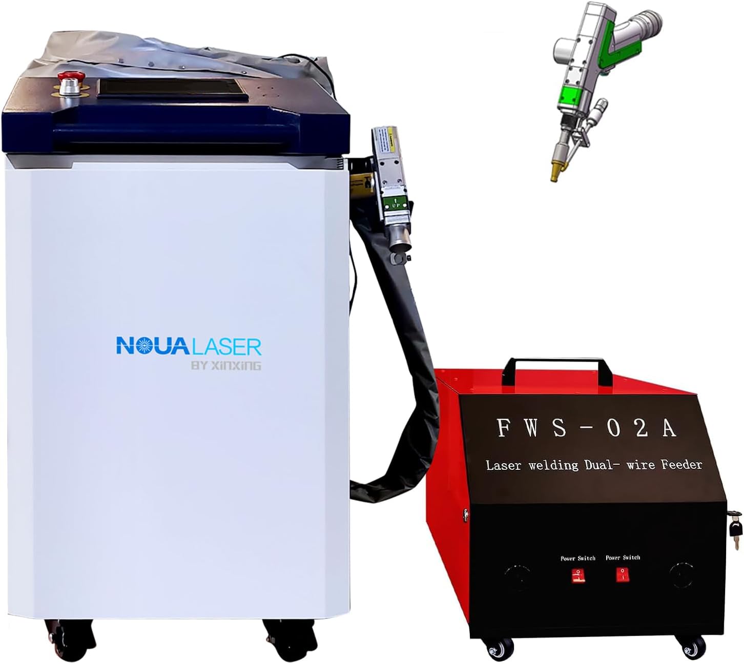 Tax-inclusive 2000w 4 in1 Laser Welder, 220V Handheld Laser Welding Machine Double Wobble laser welder/cleaner/cutter with double wire feeder for Metal Welding