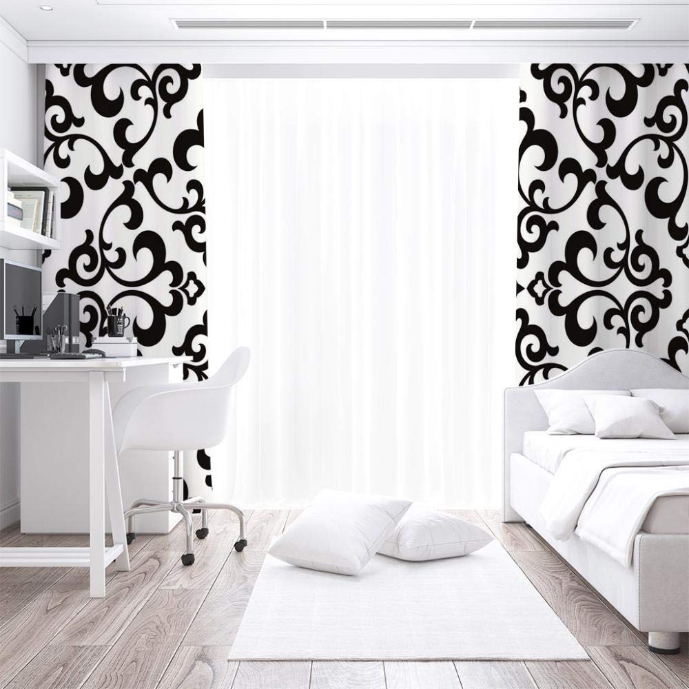 Cortinas Habitacion Niño Boho Blanco Y Negro Cortina Opaca Dormitorio Moderno Termica Aislante Reduccion Ruido Proteccion,Cortinas Opacas 2 Panel 2 x 110 x 215 cm